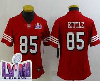 Women's San Francisco 49ers #85 George Kittle Limited Red Throwback LVIII Super Bowl Vapor Jersey,We sell and wholesale Women's San Francisco 49ers #85 George Kittle Limited Red Throwback LVIII Super Bowl Vapor Jersey on line form chian!